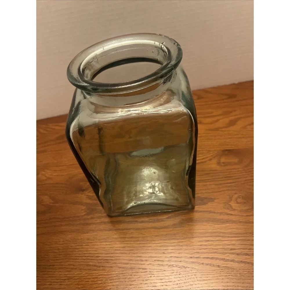 Vintage Green Glass Apothecary Jar 9
